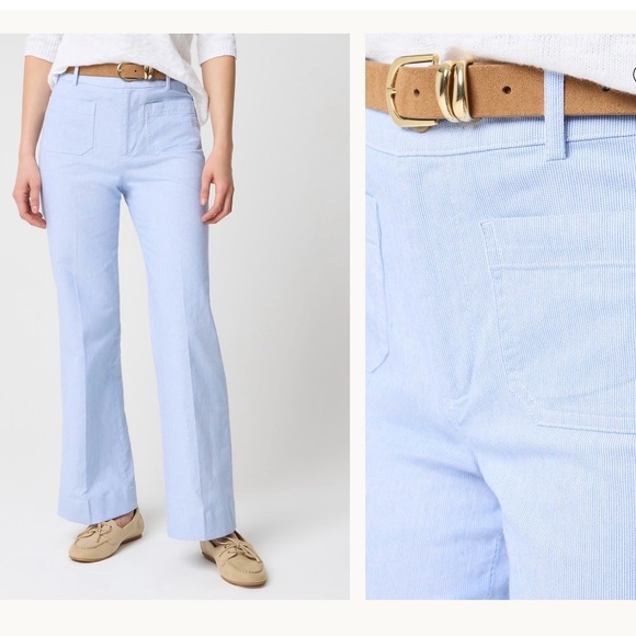 NEW J.Crew High-rise patch-pocket wide-leg pant in white stripe preppy vacation - Picture 11 of 11